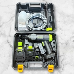 🟡決まりました　高圧洗浄機 コードレス バッテリー2個！⭐️充電式 強力噴射13M コンパクト 持ち運び便利 節水 洗車機 ハンディ 洗車✨の画像