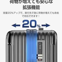 ❤️新品未使用❤️スーツケース キャリーケース キャリーバッグ S　拡張機能付 ✨超軽量 静音 鏡面加工 【360度回転 & 取り外す可能】 ABS+PC 耐衝撃 防盗ファスナー TSAローク搭載 旅行 ビジネス 出張 (グレー, Sサイズ/機内持込可能（1~3泊/40L）)✨の画像