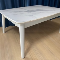 Francfranc こたつテーブル Sサイズ（80×60cm）ホワイト／動作確認済・脚＆コード付 の画像