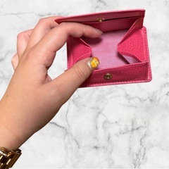 Kitamura2 牛革 ピンク 小銭入れ カードケースの画像