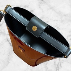 キタムラ エナメル ワインレッド ショルダーバッグ ハンドバッグ 2wayの画像