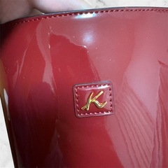 キタムラ エナメル ワインレッド ショルダーバッグ ハンドバッグ 2wayの画像