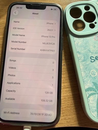 「値下げ」カナダ版iPhone 13 Pro 128GB グラファイト  Simフリー 美品