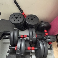 トレーニング器具 一式セット（ベンチ＋ダンベル40kg＋ルームランナー）の画像