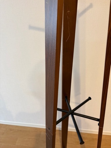 KANADEMONO ウォルナット材木製 スリム ハンガーラック RAC-110