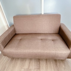 ソファ/2人掛け/茶の画像