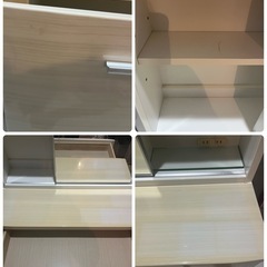 白木目柄 椅子付きドレッサーの画像