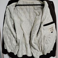 Pazzo 　パッゾ　襟付き　袖革　スタジャン　スタジアムジャンパー　日本製　ブラウン　 sizeL相当の画像