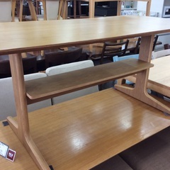 【ダイニングでもリビングでも】ダイニングテーブル 無印　無印良品 リビングテーブル　食卓テーブル オーク材　：ナチュラルの画像