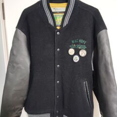 MACHOPE　マックホープ　袖革　スタジャン　スタジアムジャンパー　ブラック　日本製sizeLの画像