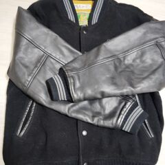 MACHOPE　マックホープ　袖革　スタジャン　スタジアムジャンパー　ブラック　日本製sizeLの画像