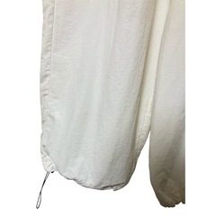 SPINNS スピンズ ナイロン カーゴワイドパンツ 総ゴム 裾紐 ホワイト 白 Lの画像