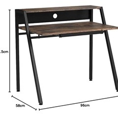 【3000円】モニター台付き パソコンデスク 省スペース 美品の画像
