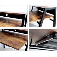 【3000円】モニター台付き パソコンデスク 省スペース 美品の画像