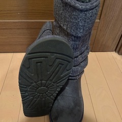 グレー スエード ムートンブーツの画像