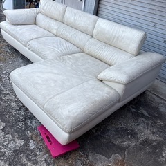 本革高級L字ソファ　海外ブランド定価30万　3~4人がけの画像