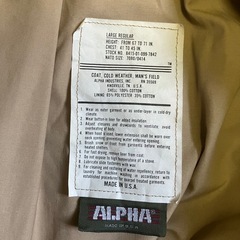 USA製　旧タグ　ALPHA コートの画像