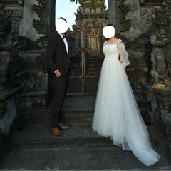 ウェディングドレス　Aライン　白の画像