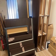 セミダブル木製ベッドの画像