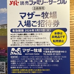 マザー牧場チケット4枚セット
の画像