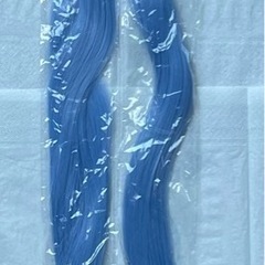 エクステ ヘアピース ウィッグ 水色 ブルー ヘアピン 超ロング用 2つの画像