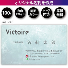 名刺印刷 100枚 両面 フルカラー 紙ケース付 No.2…