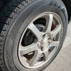 マーチ用 スタッドレス 165/70R14 アルミ付4本 走行100km・バランス済・松戸手渡しの画像