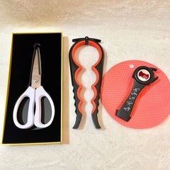 キッチン用品　5点セット　キッチンバサミ　缶　瓶　オープナー　コースターの画像
