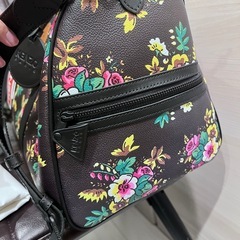 KENZO 花柄 ボストンバッグ ポップブーケ柄 ロゴパッチ 合皮 2WAYの画像