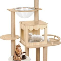 【ご成約済】キャットタワー 訳あり品 部品利用などにどうぞ 【未使用品】高さ132　2026年1月テスト品の画像