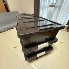 キャスター付きベット下収納ボックス　3個セットの画像