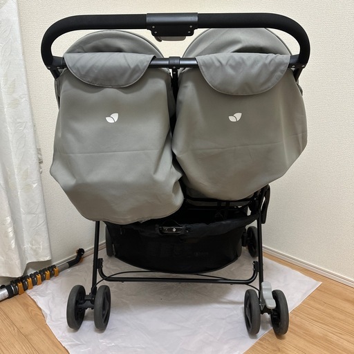 joie ２人乗りベビーカー エアツイン 双子の赤ちゃん向け、両席とも新生児から使用OK 折りたたみ時は自立ができて便利【新生児～体重