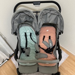 joie ２人乗りベビーカー エアツイン 双子の赤ちゃん向け、両席とも新生児から使用OK 折りたたみ時は自立ができて便利【新生児～体重15kg】の画像