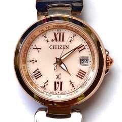 電波受信不能 CITIZEN XCハッピーフライト シルバー×ゴールドコンビ クロスシーの画像