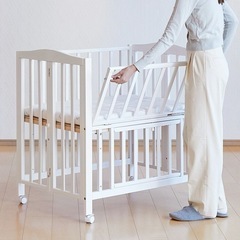 カトージ　ミニベビーベッド　折りたたみブルーグレーの画像