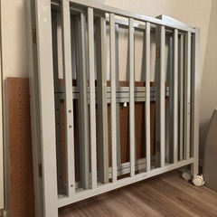 カトージ　ミニベビーベッド　折りたたみブルーグレーの画像