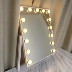 Francfranc フッツェ ハリウッドミラー スクエア L ホワイトの画像