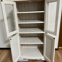 【即日対応】ニトリ リズバレー キャビネット ホワイト 食器棚 カントリーの画像