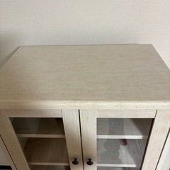 【即日対応】ニトリ リズバレー キャビネット ホワイト 食器棚 カントリーの画像