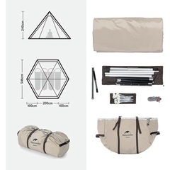 新品 Naturehike ネイチャーハイク  オールシーズン対応 大型 ワンポールテントの画像