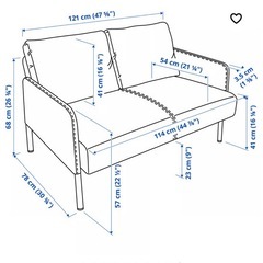 IKEA◆GLOSTAD グロスタード 2人掛けソファ クニーサ ダークグレーの画像