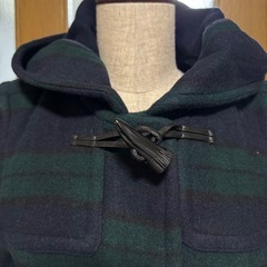 【未着用品】ブラックウォッチ ダッフルコート M ウール混 ネイビー×グリーンの画像