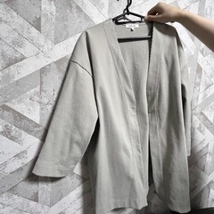 グローバルワーク リブニットカーディガン風／7分丈／Lサイズの画像