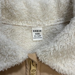 ★SHEIN ベージュファー付きコート 11-12Y★の画像