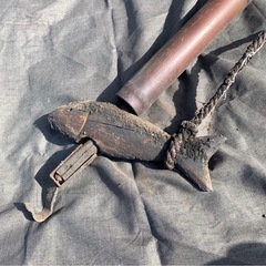 昭和レトロ 古民家 木製 自在鉤 鯉 竹 囲炉裏 いろり 鍋 釜 横木の画像