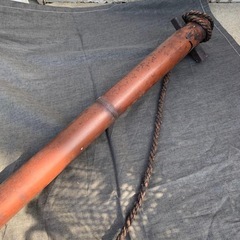 昭和レトロ 古民家 木製 自在鉤 鯉 竹 囲炉裏 いろり 鍋 釜 横木の画像