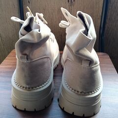 新品 24cm レディース ブーツ グレー 厚底 シューズ ショートブーツ 識別番号:【B258-Z】の画像