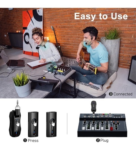 新品2人用ワイヤレスマイク KIMAFUN2.4Gワイヤレスヘッドセットおよびラベリアラペルマイク ２人同時使用可能 外付けクリップマ