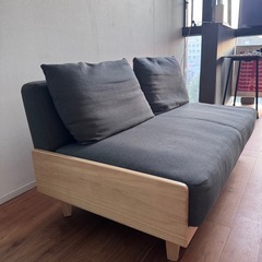 1月4日夜まで　大型木製フレーム　KIYUI（キユイ）　2人掛ソファの画像