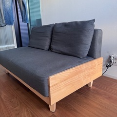 1月4日夜まで　大型木製フレーム　KIYUI（キユイ）　2人掛ソファの画像